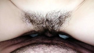 Hot Cum for a Hairy Pussy - Amateur Creampie