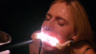 Rebel Rhyder plays with frozen cum