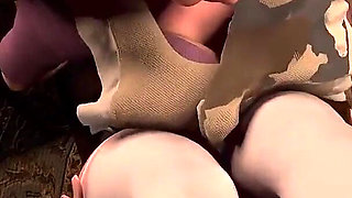 Hot Asian Milf maid spreads her legs and lifts them to get anal sex