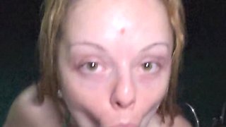 Late Night Beach Quick Blowjob and Big Facial