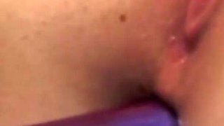Young brunette teen uses her vibrators on her ass and pussy