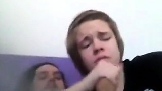 Short Haired Amateur Cocksucker Swallows Cum For The Camera