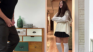 I Caught Stepbrother Jerking off! - You Cum on My Uniform and I Can't Go to Study so Fuck Me More...