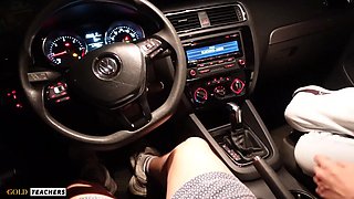 Cheating Blowjob in Car While Hubby Play Games