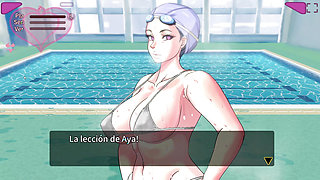 Married Woman Fucking in the Pool While Her Husband Works - Workouts with Aya