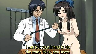 Anime school babe in ropes fucks her teacher