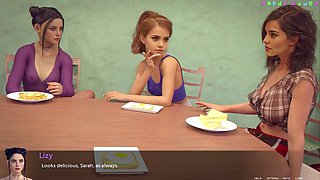 Young secretaries getting down in a steamy 3D sex game
