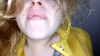 Amateur couple getting down in their car at night