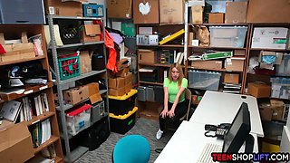 Tiny Teen thief spilled and banged in a security office