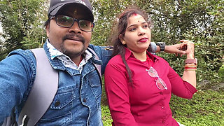 Indian Desi Girl Kissing Scenes and Boobs Press by Her Boyfriend in Forest