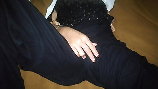 Clothed Babe Teasing Slowly on Bed - POV Seduction