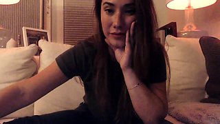 Cute curly brunette solo webcam masturbation