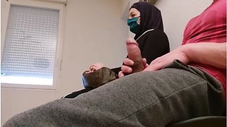 Naughty Doctor Sets Up Hidden Cam in Waiting Room - Muslim Slut Gets Caught with French Ball