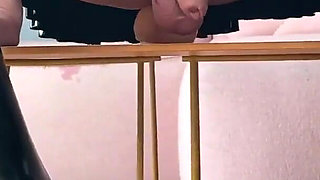 Latex Ladies Lunch Part 2 - Sissy Maid Rides The Dildo