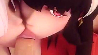 Yor Forger and Fiona Frost Having a Threesome with Loid Forger Double Blowjob Sex Hentai Dragk