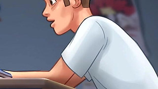 Gorgeous Busty Slut Fills Her Pussy with Big Dildo - Summertime Saga 3D Animated Porn Game