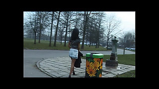 Exhibitionist Teen at the Park Comes Home to Finger Herself