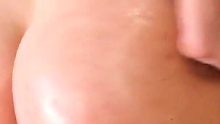 Teen Oiled Perfect Ass Handjob and Cum on Butt