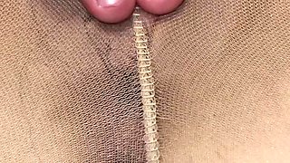 Fingering and Pissing in Pantyhose! Beautiful Brunette!