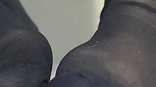 Footjob with Stocking Feet From Latina