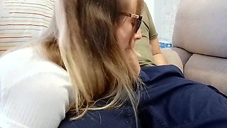 Blonde Babe's Clothes Ruined by Extreme Bukkake Before Work