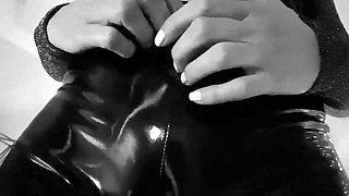 Big pussy and ass trought a latex pants: Big Ass, Solo  Fetish Porn