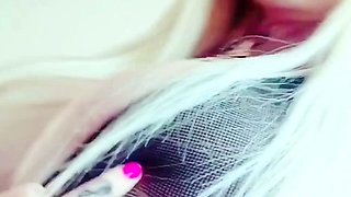 Cute blonde with big boobs solo