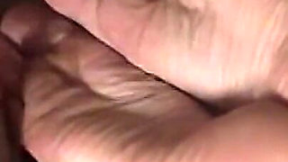 Two Dicks Fucking the Feet of a Hot Wife!