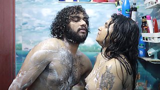 Bath with Step Sister and Romance Sex Part 1,vaishnavy and Sharun Raj Bath Romance with Sex, Malayali Couple Bath Romance