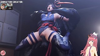 Venom dominates Psylocke and fills her up with symbiotes in this wild animation featuring Jazziuu