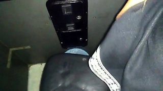 Blonde glory hole cumshot