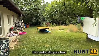Hunt4k. hunter enjoyed the outdoor xxx with a hot brunette lady
