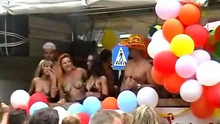 Upskirt fingering at a street fetish festival with plenty of hot scenes