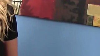 Hot blonde wife lets hot babysitter joins for a hot threesome fuck