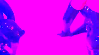 Latex Dommes Spitroast Their Slut