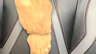 Sexy Tiny Feet in Stocking with Long Toes