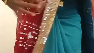 Desi Indian Tamil Hotwife Teases Sugar Daddy in Pink Bra and Saree with Navel Show at Hotel!
