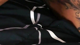 Tattooed ebony vixen gets pounded