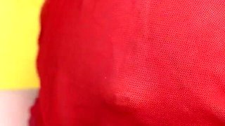 Pregnant in Red Lingerie