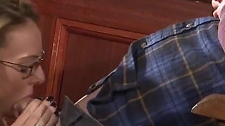 Busty waitress MILF Stacey Saran fucked and milked on tits from Luke Hotrod