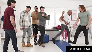 Every hole of this poor nurse work today! - Adult Time Gangbang