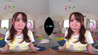 Attractive asian hussy horny VR scene