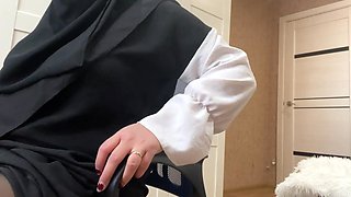 Moroccan Girl Caresses Herself in Pantyhose.