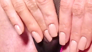 My New Lustful Vibrator Sucked Onto My Pussy Through My Nylon Panties