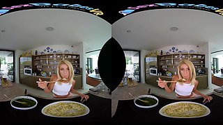 Dinner For You; Blonde Kitchen Food Girlfriend Blowjob Small Tits Shaved Pussy