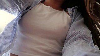Cute curly brunette solo webcam masturbation