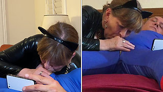 Granny Catwoman Sucks Superman's Cock!