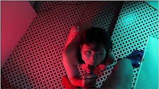 Horny Japanese Girl Gives You Blowjob And Swallows His Cum In The Bathroom Of