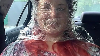 Plastic Wrap Breathplay in Car Outdoor