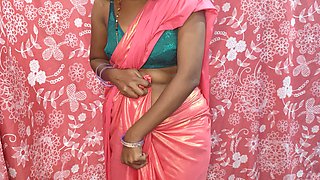 Sexy Desi Lady Dancing in Pink Saree